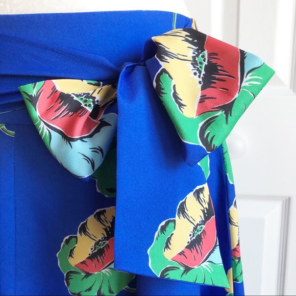 Isani for Target Blue Tropical Floral Print Skirt with Tie - Picture 3 of 15